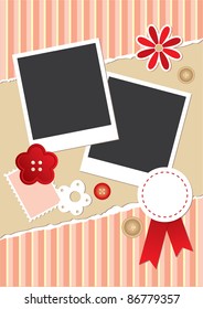 vintage frame for photos with scrapbook elements