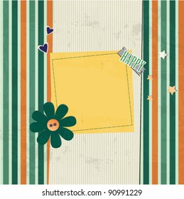vintage frame for photos with scrapbook elements. vector illustration. vector illustration