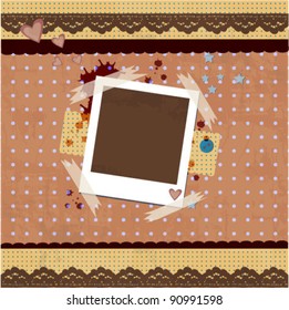 vintage frame for photos with scrapbook elements. vector illustration. vector illustration