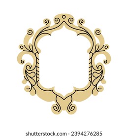 Vintage frame. Picture border. Various decorative isolated elements different forms in doodle style. Elegant retro frameworks. Modern trendy mirror design. Art gallery objects. Vector illustration