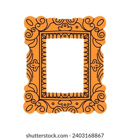 Vintage frame. Picture border. Various decorative isolated elements different forms in doodle style. Elegant retro frameworks. Modern mirror square de