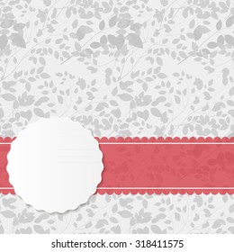 Vintage Frame with Pink Ribbon Vector Illustration EPS10