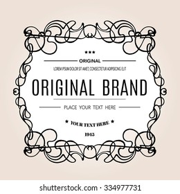 Vintage frame with place for your text.Elegant element for design template.Vector illustration
