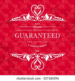 Vintage frame with place for your text.Elegant element for design template.Romantic background.Vector illustration