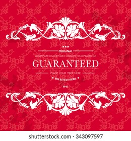 Vintage frame with place for your text.Elegant element for design template.Romantic background.Vector illustration