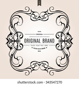 Vintage frame with place for your text.Elegant element for design template.Romantic background.Vector illustration