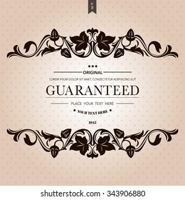 Vintage frame with place for your text.Elegant element for design template.Romantic background.Vector illustration
