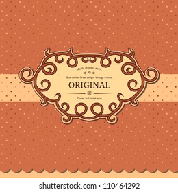 Vintage frame with polka dot