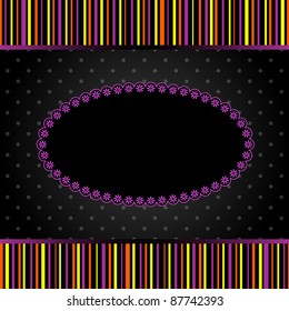 Vintage frame with polka dot background
