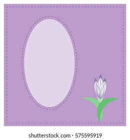  vintage frame for a postcard, square form, spring pattern