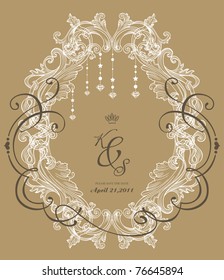 vintage frame with recycle brown paper - best invitation card