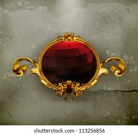 Vintage frame red, old-style vector