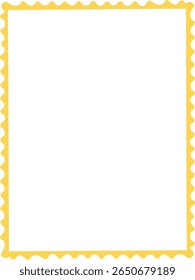 Vintage frame resembling a postage stamp, outlined with saw-tooth edges and minimalist color, perfect for nostalgic-themed visual elements.