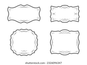 Vintage frame, retro border set. Classic decorative elements. Vector illustration.