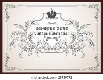 Vintage frame for retro design.