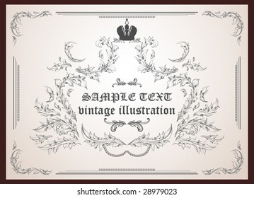 Vintage frame for retro design.