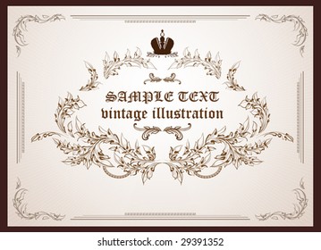 Vintage frame for retro design.