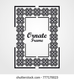 Vintage frame with retro ornamental pattern. Vector illustration