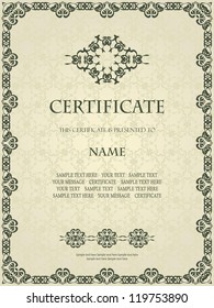 Vintage frame in retro style. Can be used as certificate