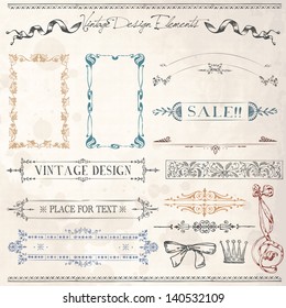 vintage frame ribbon engraved footer invitation 1940 design vector paper antique ornament frames and design component with mature paper texture vintage frame ribbon engraved footer invitation 1940 des