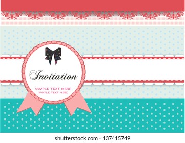 vintage frame with ribbon, retro stile