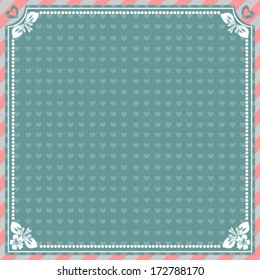 Vintage frame with Romantic vector seamless pattern (tiling). Vector Version 