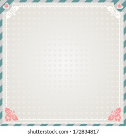 Vintage frame with Romantic vector seamless pattern (tiling). Vector Version 