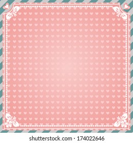 Vintage frame with Romantic vector seamless pattern (tiling). Vector Version 