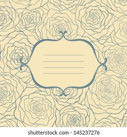 Vintage frame with roses.