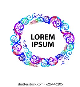 vintage frame round abstract pattern. Vector