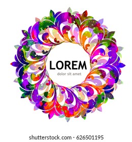 vintage frame round abstract pattern. Vector