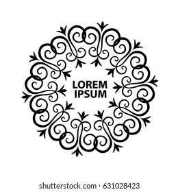 vintage frame round abstract pattern. Vector