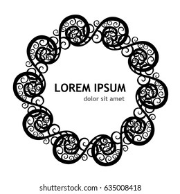 vintage frame round abstract pattern. Vector