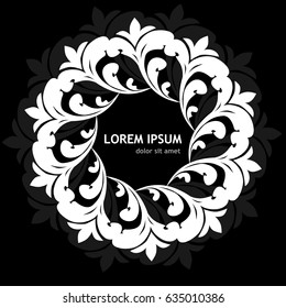 vintage frame round abstract pattern. Vector