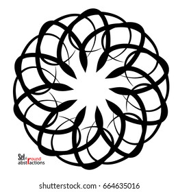 vintage frame round abstract pattern. Vector