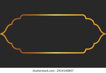 Vintage frame with round corners. Golden border for brand name tags.