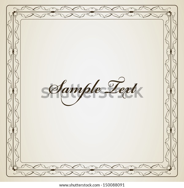Vintage frame with\
sample text. Editable abstract frame illustration. Creative\
isolated vector\
design.