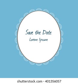 Vintage frame for save date cards. Vector illustration