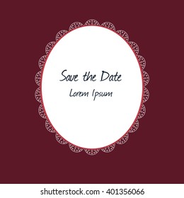 Vintage frame for save date cards. Vector illustration