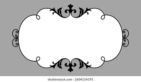 Vintage frame with scroll lines and white space for your text.