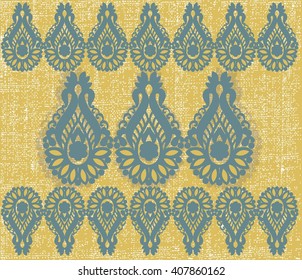 Vintage frame scroll ornament engraving border. Floral retro pattern antique oriental style foliage swirl decorative design element. Filigree calligraphy vector damask
