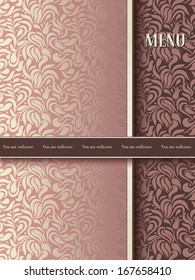 Vintage frame with seamless abstract floral wallpaper, Can be used as invitation, Menu etc