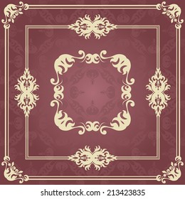 Vintage frame, seamless background, pastel colors               
