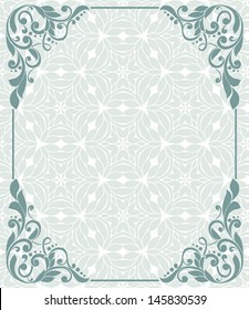 Vintage frame and seamless ornament