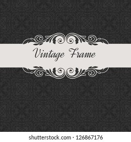 vintage frame and seamless pattern