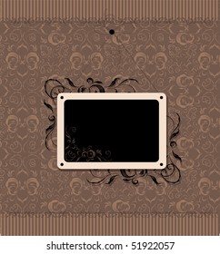 Vintage frame with seamless wallpaper