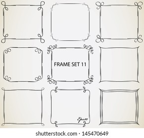 Vintage Frame Set 11. Abstract Hand Drawn Vintage Frame Design.