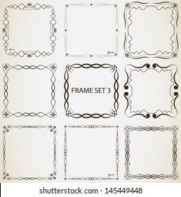 Vintage frame set 3. Abstract vintage frame design.