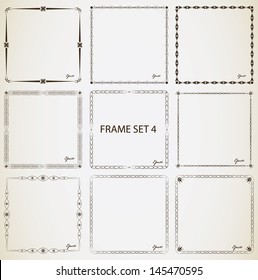 Vintage frame set 4. Abstract vintage frame design.