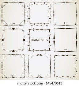 Vintage frame set 5. Abstract vintage frame design.